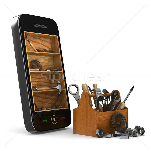 Phone service on white background. Isolated 3D image Stock photo © ISerg