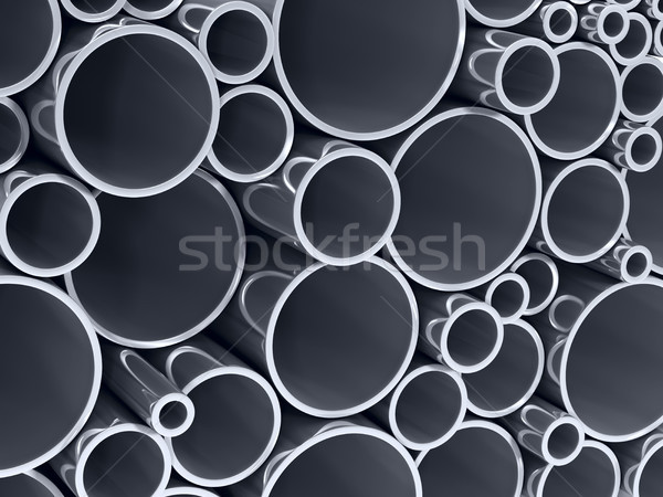 Metalen pijpen 3d illustration business bouw Stockfoto © ISerg