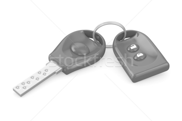 Automobile key and alarm system on white background. Isolated 3D Stock photo © ISerg