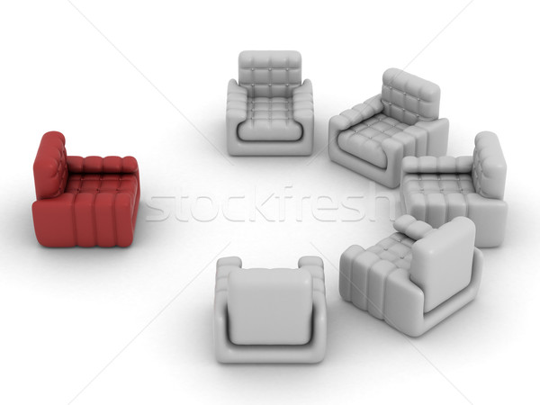 Stock photo: Interior of a living room. 3D image.