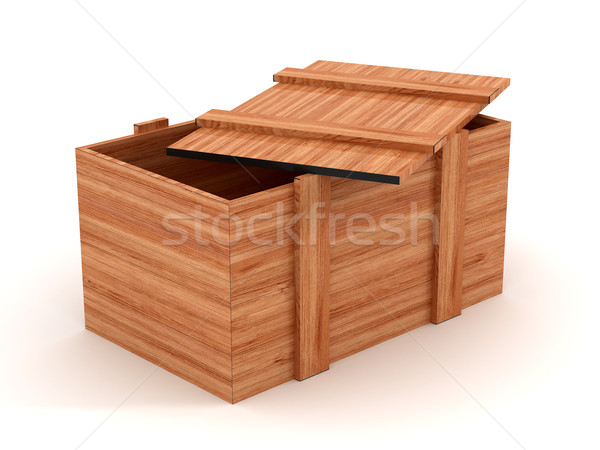 Stock photo: Open box on a white background. 3D image.