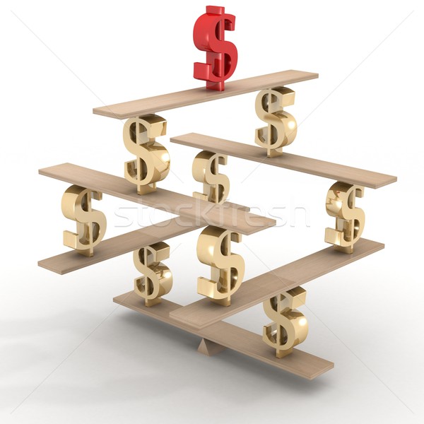 Financial balance. Stable equilibrium. 3D image. Stock photo © ISerg