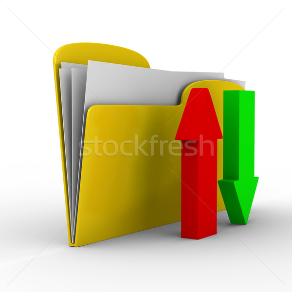 Yellow computer folder on white background. Isolated 3d image Stock photo © ISerg