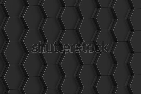 Black hexagon background. 3D illustration Stock photo © ISerg