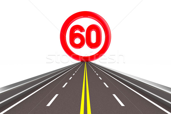 Podpisania prędkości odizolowany 3D obraz drogowego Zdjęcia stock © ISerg