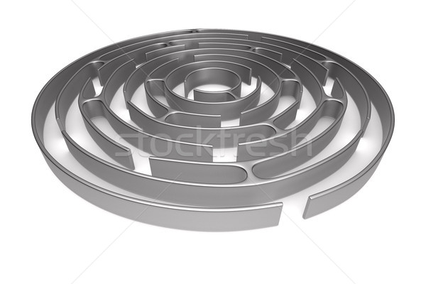 Сток-фото: круга · лабиринт · белый · изолированный · 3d · иллюстрации · бизнеса