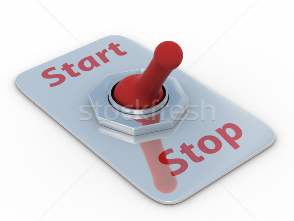 red switch on a white background. 3D image Stock photo © ISerg
