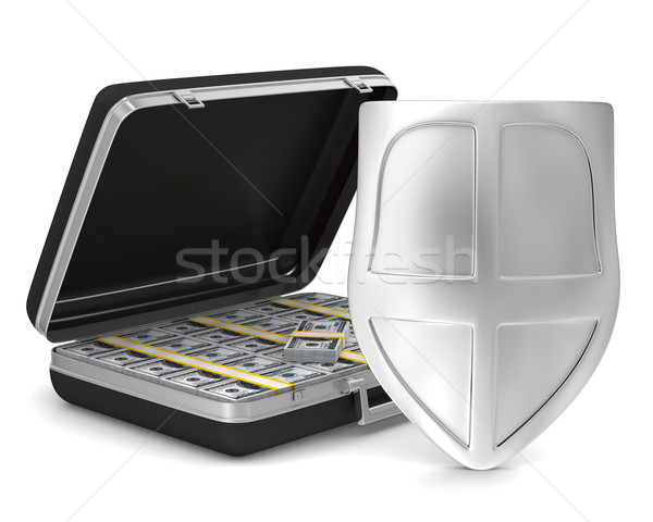 Case with money on white background. isolated  3D image Stock photo © ISerg