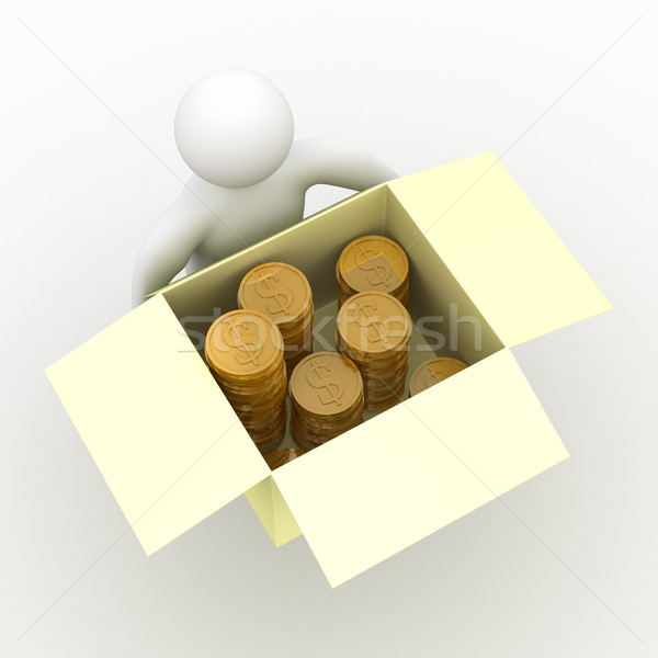loader hold box with cash. Isolated 3D image Stock photo © ISerg
