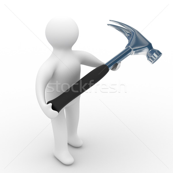 Stockfoto: Tool · witte · 3D · afbeelding · bouw