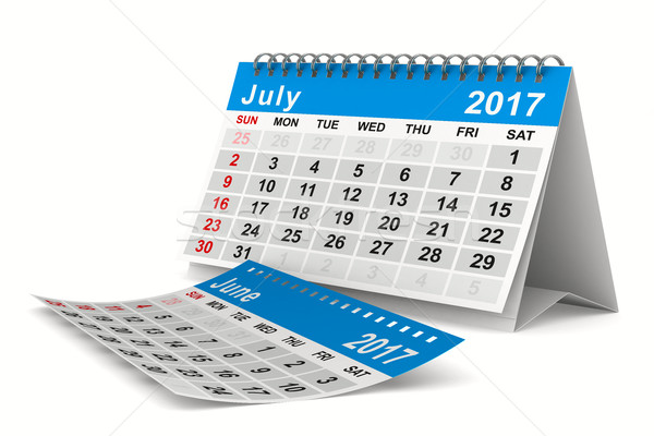2017 year calendar. July. Isolated 3D image Stock photo © ISerg