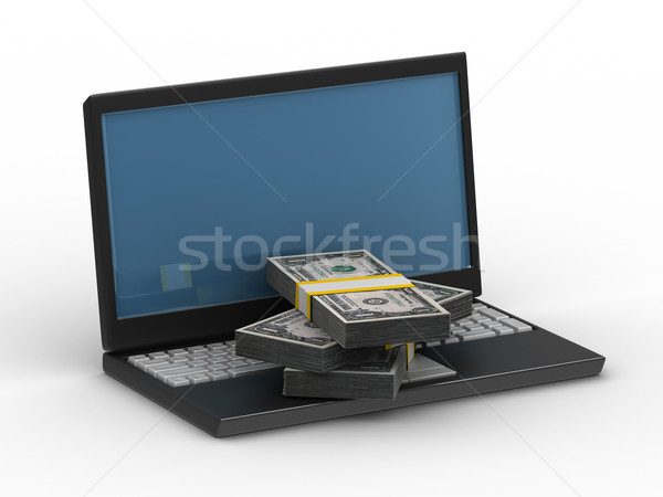 Computer and cashes. Isolated 3D image on white Stock photo © ISerg