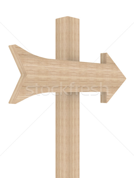 Wooden directional marker on a white background. Isolated 3D image Stock photo © ISerg