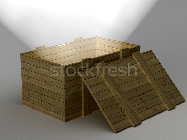 Open box with a ray of light. 3D image. Stock photo © ISerg