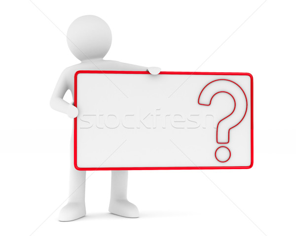 billboard with question on white background. Isolated 3D image Stock photo © ISerg