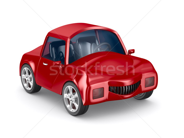 Rot Auto weiß isoliert 3D Bild Stock foto © ISerg