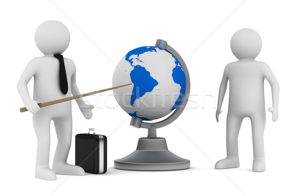 Homem globo branco isolado 3D imagem Foto stock © ISerg