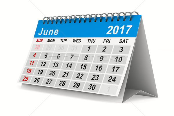 2017 year calendar. June. Isolated 3D image Stock photo © ISerg