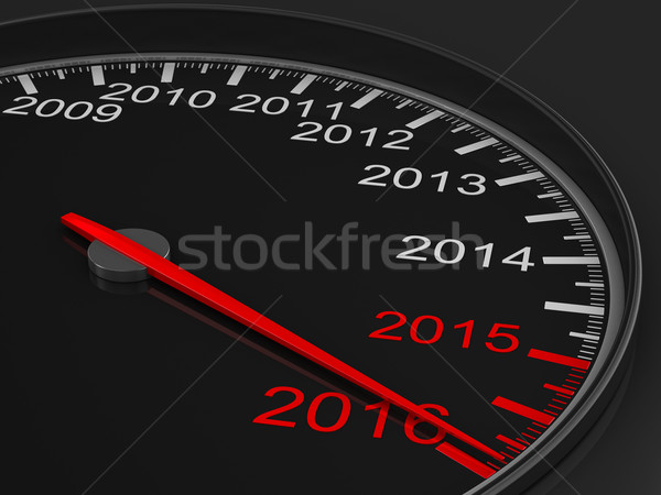 speedometer on black background. 3D image Stock photo © ISerg