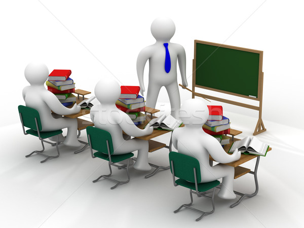 Lesson in a school class. Isolated 3D image. Stock photo © ISerg