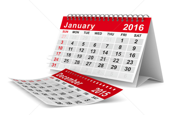 2016 year calendar. January. Isolated 3D image Stock photo © ISerg