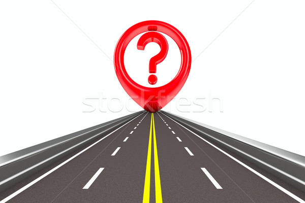 Question sign on road. Isolated 3D image Stock photo © ISerg