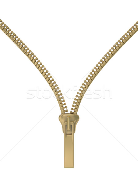 Zipper on a white background. Isolated 3D image Stock photo © ISerg