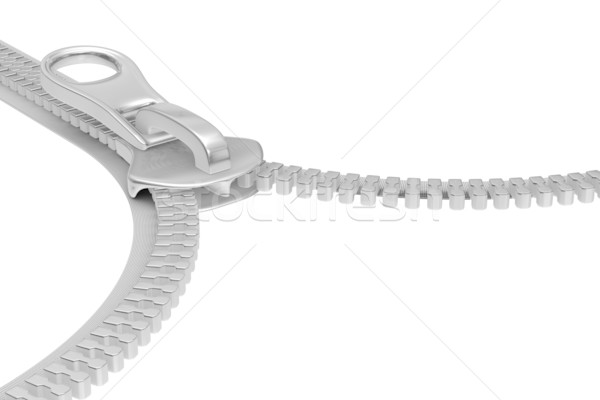 Zipper blanche isolé 3D image résumé [[stock_photo]] © ISerg