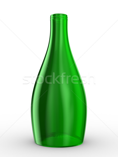 Green bottle on white background. Isolated 3D image Stock photo © ISerg