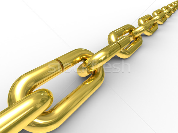 Gold chain on white background. Isolated 3D image Stock photo © ISerg