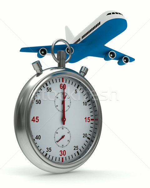 馬錶 飛機 白 孤立 3D 圖像 商業照片 © ISerg