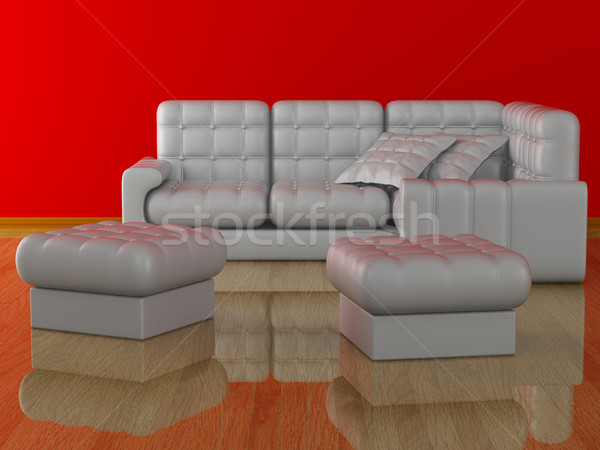 Interior salón 3D imagen pared diseno Foto stock © ISerg