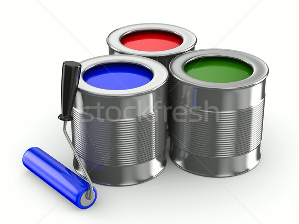 roller brush on white. Isolated 3D image Stock photo © ISerg