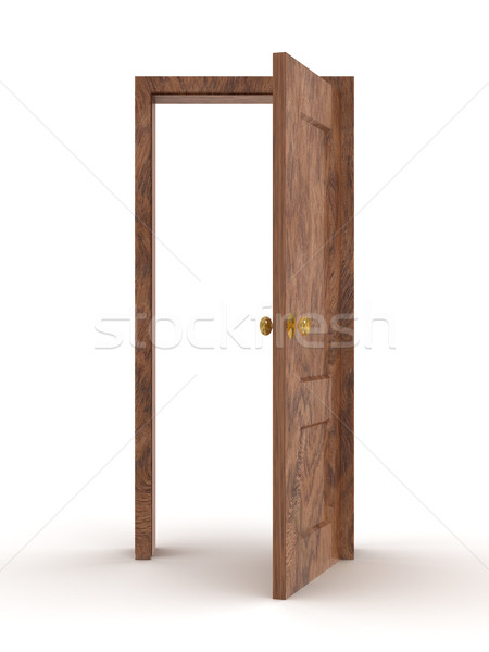 Open door on a white background. 3D image. Stock photo © ISerg