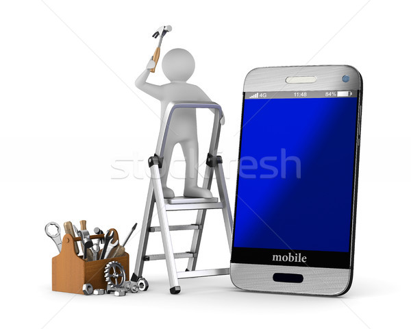 Phone service on white background. Isolated 3D illustration Stock photo © ISerg