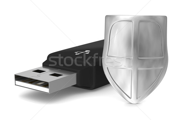 usb flash drive on white background. Isolated 3D image Stock photo © ISerg