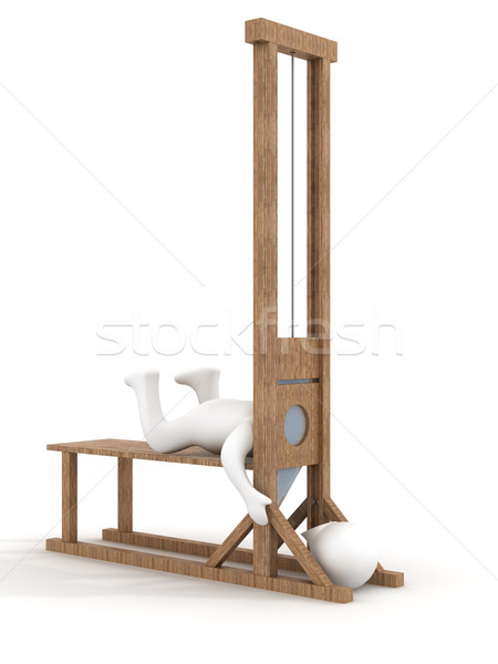 Guillotine on a white background. 3D image. Stock photo © ISerg
