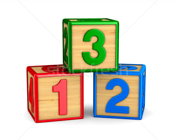 block with number on white background. Isolated 3D illustration Stock photo © ISerg