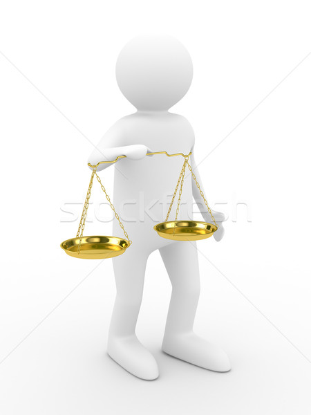 person with scales on white background. Isolated 3D image Stock photo © ISerg