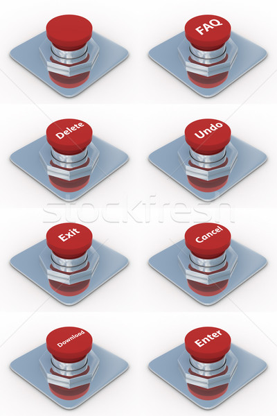 set red buttons on a white background. 3D image Stock photo © ISerg