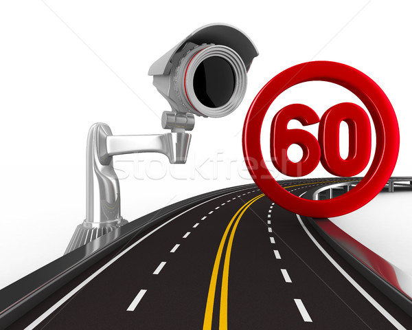 Zeichen Geschwindigkeit isoliert 3D Bild Straße Stock foto © ISerg