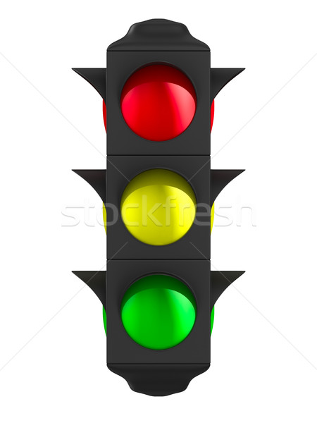 traffic light on white background. Isolated 3D image Stock photo © ISerg