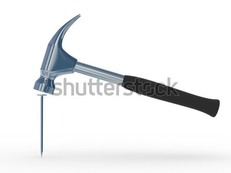hammer in nails. Isoladet 3D image Stock photo © ISerg