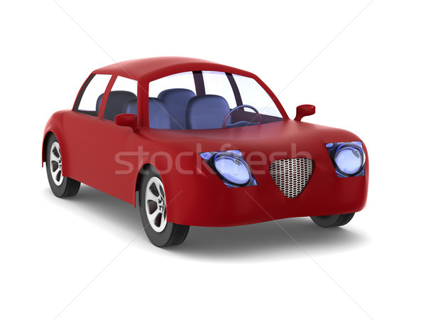 Piros autó fehér izolált 3d illusztráció modell Stock fotó © ISerg