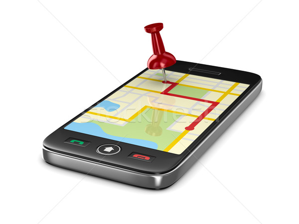 Navigation in phone. Isolated 3D image Stock photo © ISerg