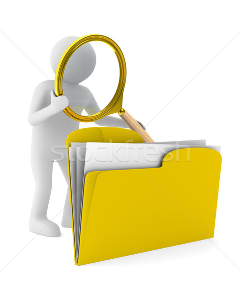 Stock photo: Search of data. Isolated 3D image on white