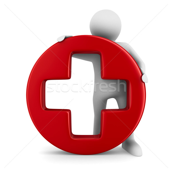 Symbol plus on white background. Isolated 3D image Stock photo © ISerg