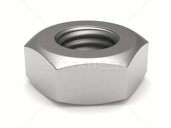 Stock photo: Nut on white background. Isolated 3D image