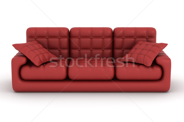 Isolated leather sofa. An interior. 3D image. Stock photo © ISerg