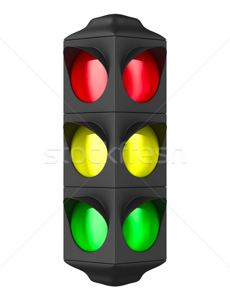 traffic light on white background. Isolated 3D image Stock photo © ISerg